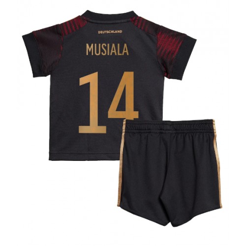 Dres Njemačka Jamal Musiala #14 Gostujuci za djecu SP 2022 Kratak Rukav (+ kratke hlače)